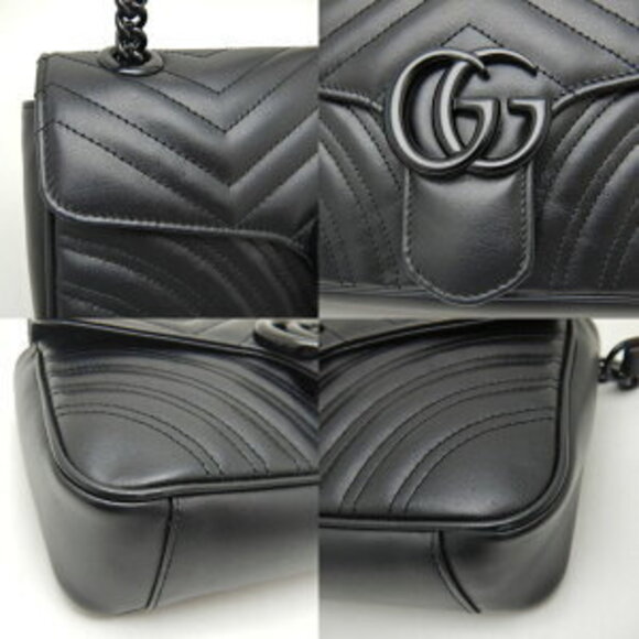 Gucci GG Marmont Shoulder Bag Black Leather - Picture 8 of 10